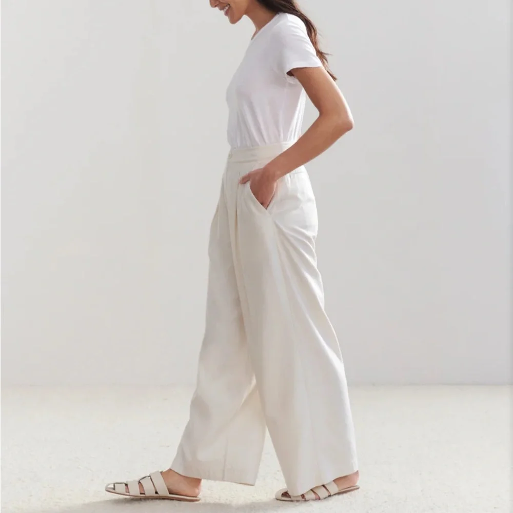 NWT! Jenni Kayne Relaxed Trouser in Ivory - 4 - Picture 3 of 5